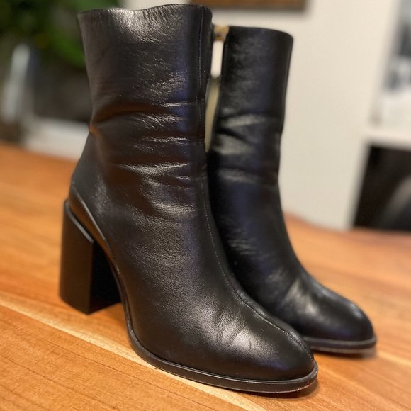 Dear Frances Spirit Boot, Black, Size 8, 100% Italian Leather, Hand Made In Ital - Picture 6 of 10